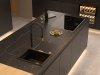 Quadron OWEN 111 GraniteQ zlewozmywak z syfonem Push 2 Open 1-komorowy z/o (760x500x215; kom. 330x430) pure carbon / elementy stalowe HQO7650U7BS